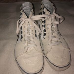 Off white Checkerboard Flame High top Vans
